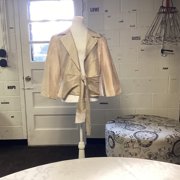 Talbots pure silk dress jacket Set SIZE 16 GOLD. MOTHER OF THE BRIDE ?EVENING ? - Picture 6 of 10